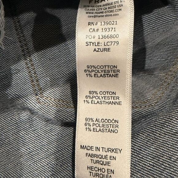 FRAME Le Cutoff Denim Shorts Azure Wash Jean Shorts Stretch Size 26 - Picture 9 of 11